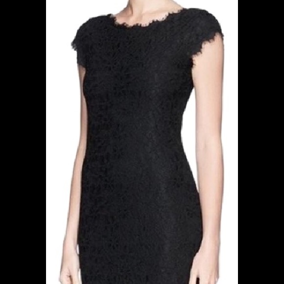 $398 DVF Lace Barbara Zip Zarita Dress Black 12 - Picture 5 of 8